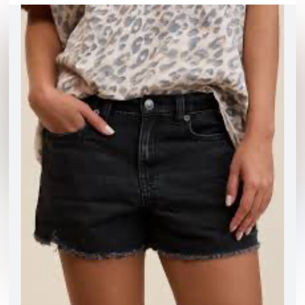 aerie Black Denim Cutoff Shorts
